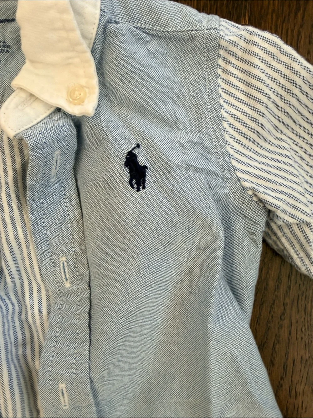 Ralph Lauren Light Blue & White Striped Button-Down Shirt